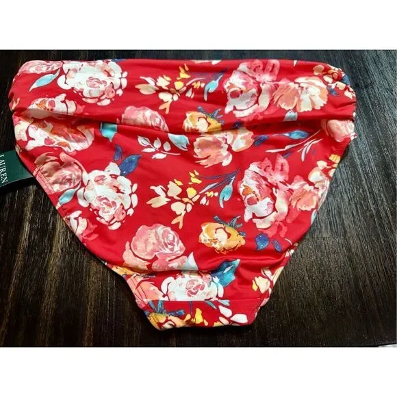Lauren Ralph Lauren NWT size 6 banded red floral swim Bottoms - Picture 3 of 5